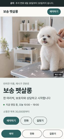 반분할형(반려동물) 견본 휴대폰 첫 화면